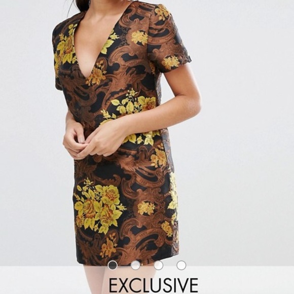 brocade shift dress